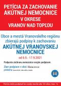 Oznam o možnosti podpisu petície na obecnom úrade
